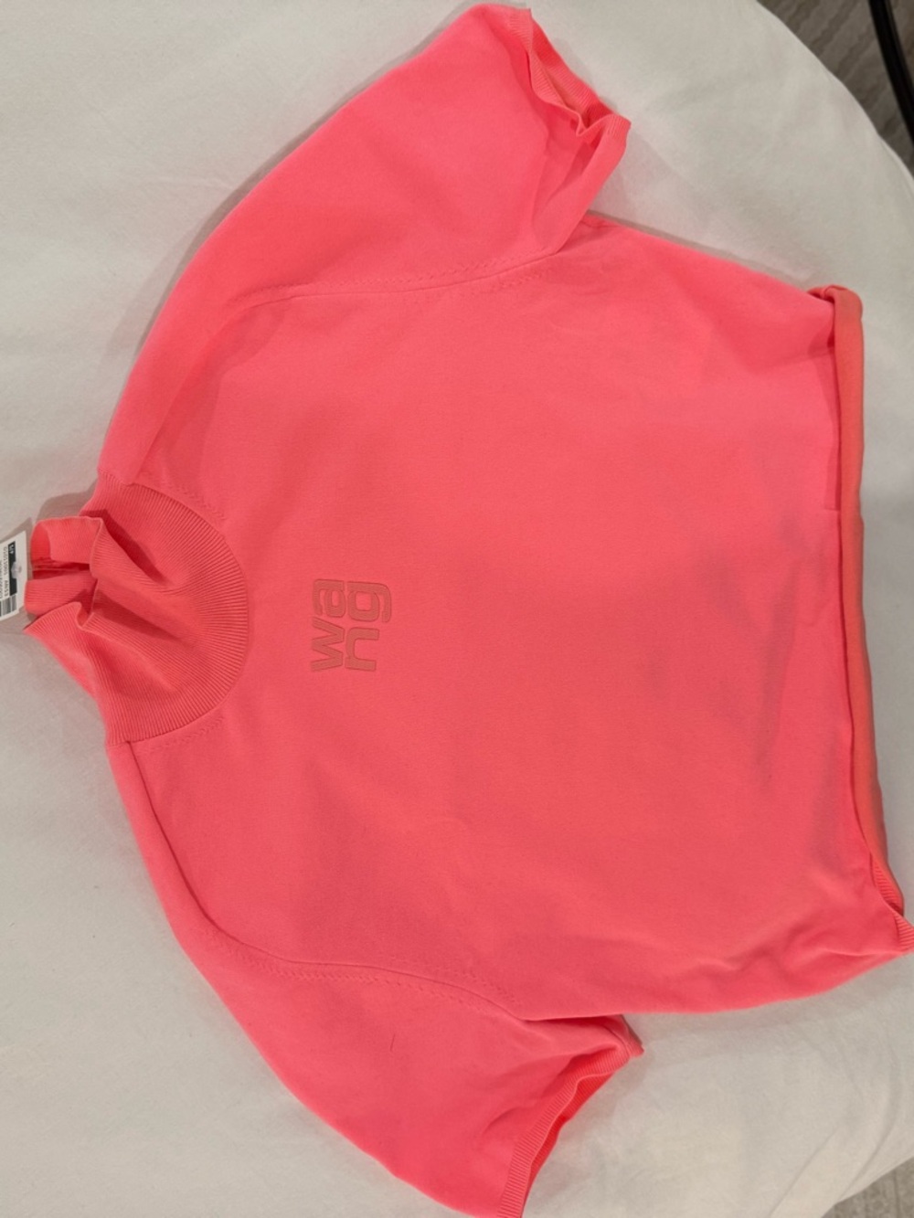 Alexander Wang Neon Pink Cropped Short Sleeve Top